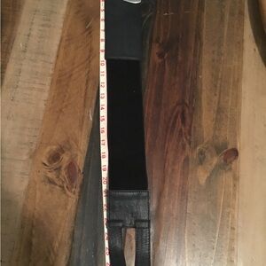 Vintage Black Faux Leather Belt